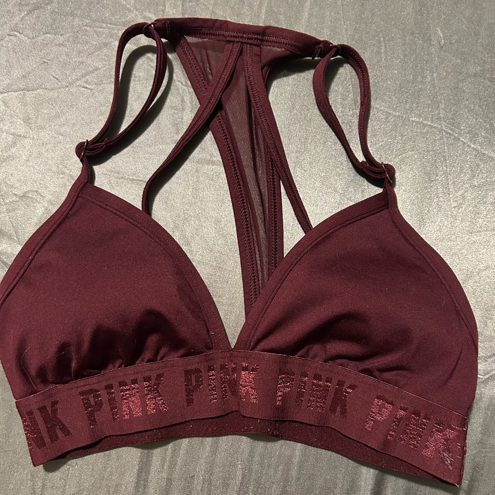 PINK Victoria's Secret Women's Burgundy  padded Bralette